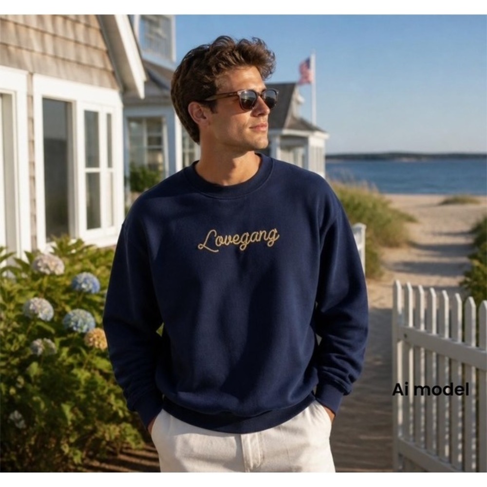 Lovegang‎ Navy Men's Sweatshirt Size large Retails $80